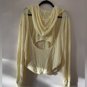 Yellow Open Back Hoodie Size Medium